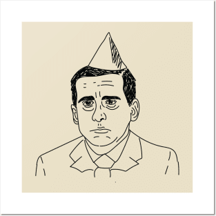 Michael Scott with Party Hat Posters and Art